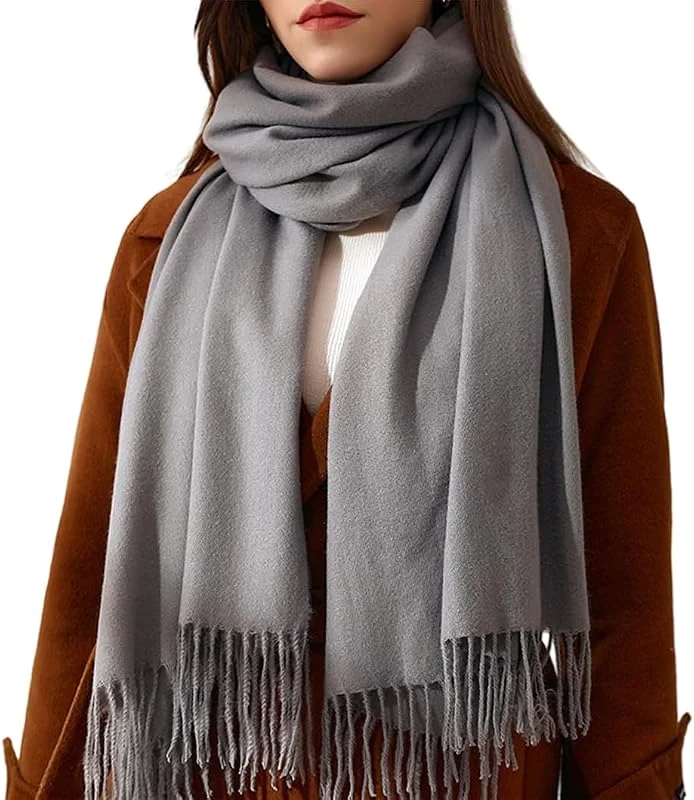 FULOOE Bufandas Mujer Invierno Estolas Elegantes Fulares Moda Larga Grandes Chale — Ropa Navidad
