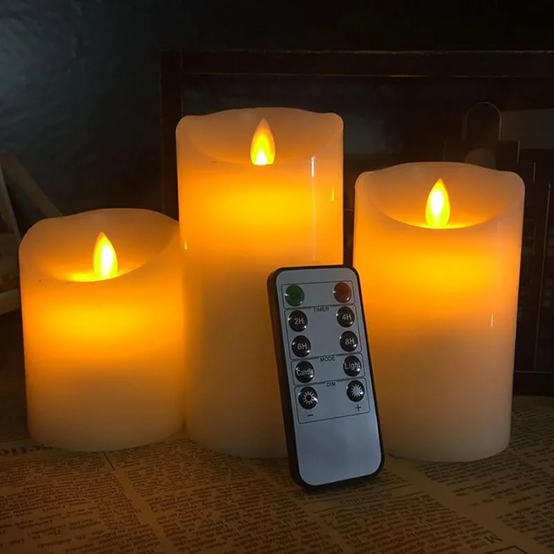 Visita la tienda de flintronic flintronic 3PCS LED Velas sin Llama, Vela de Pilar con Control Remoto y Función de Temporizador, Φ 7.5cmxH 10cm, 12.5cm, 15cm, Velas LED para Cumpleaños, Fiesta, Boda, Hotel, Decoración Hogar-Blanco Marfil — Luces Navidad