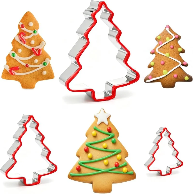 YUNHENTONG 3 PCS Cortadores de Galletas con Forma de Árbol de Navidad — Hogar y cocina