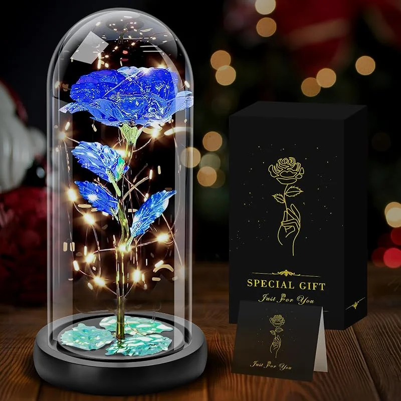 Seachrgif Rosa Eterna Azul, Regalos Originales para Mujer, Ella, Mamá, Abuela, Esposa — Adviento y mesa