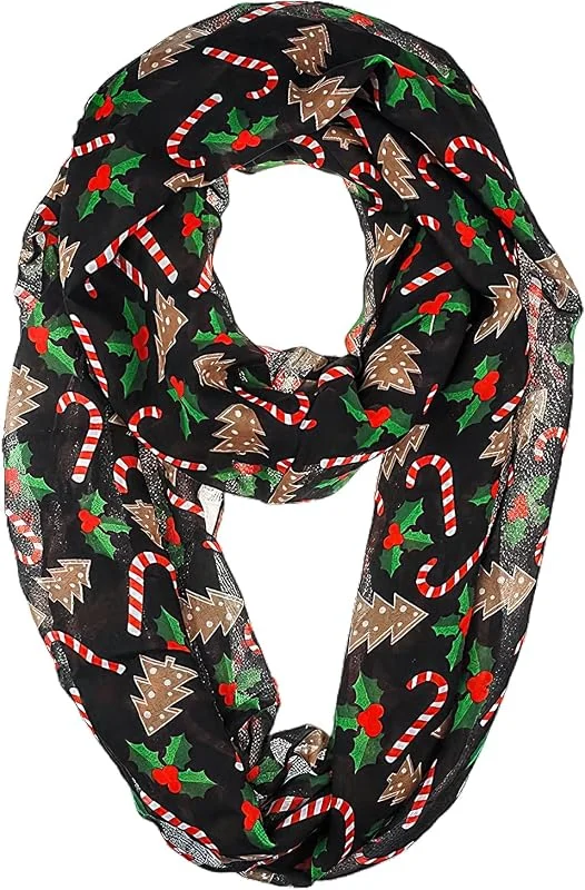 MAOSHYMS Bufanda Tubo Mujer para Navidad, Pañuelo Infinity Redondo Suave y Cálido, Bufanda de Invierno para Mujeres y Niñas, Accesorio de Moda Otoño Invierno, Regalo Navidad — Ropa Navidad
