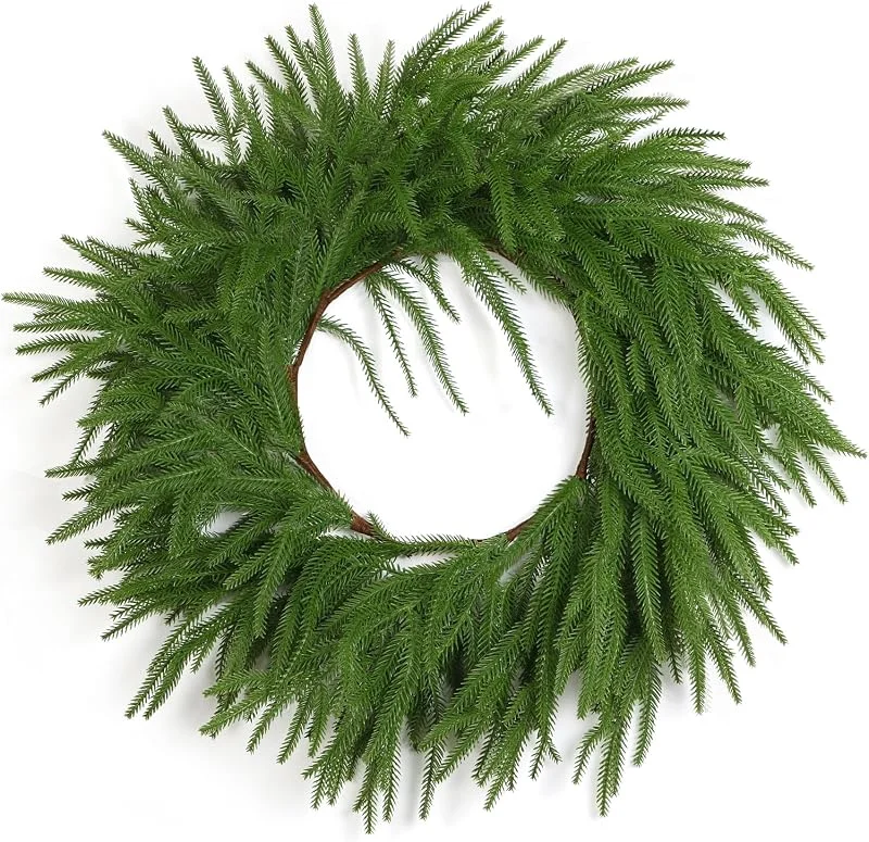 Visita la tienda de Dremisland Dremisland 60cm Grande Corona Navidad de Puerta Pino Norfolk Artificial Guirnalda Navideña Decoración Corona de Puerta Delantera para Balcón Adornos de Fiesta — Decoracion Navidad