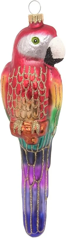 Krebs Glas Lauscha - Decoración navideña de cristal para árbol de Navidad, diseño de loros, color: multicolor, tamaño: 18 cm aprox — Decoracion Navidad