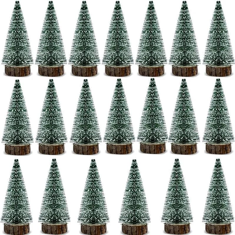 Visita la tienda de BOELLRUNO 20 unidades de 10 cm mini árbol de Navidad artificial, árbol de Navidad artificial, abeto pequeño en miniatura con efecto nieve, verde, decoración de Navidad, decoración de mesa, manualidades — Adviento y mesa