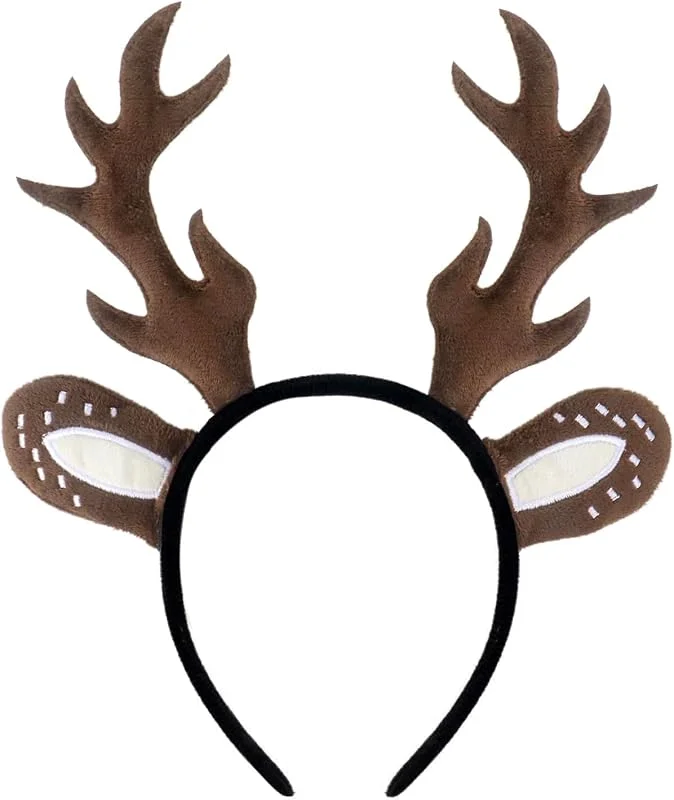QIGHLIS Diadema Orejas de Animales, Ciervo Traje Tocado Diadema, Diadema Cuernos Ciervo Cuernos Ciervo Orejas, para Carnaval Fiesta de Navidad Disfraz Fiesta Temática Halloween Cosplay — Ropa Navidad