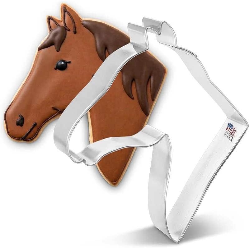 Visita la tienda de Ann Clark Cookie Cutters Ann Clark Cookie Cutters Cortador de galletas cabeza de caballo - 12 cm - Acero fabricado en EE. UU. — Hogar y cocina