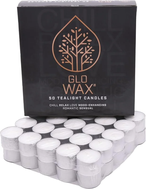 Glo-Wax Velas de té de 8 horas de combustión, 00 luces blancas sin perfume, calidad de larga duración, para decoración del hogar, 3, 7 x 2, 4 cm — Cena a la luz de velas