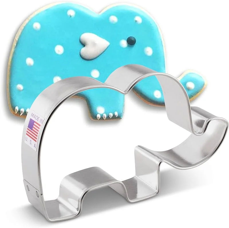 Visita la tienda de Ann Clark Cookie Cutters Ann Clark Cookie Cutters Cortador de galletas elefante adorable - 10, 8 cm - Acero fabricado en EE. UU. — Hogar y cocina