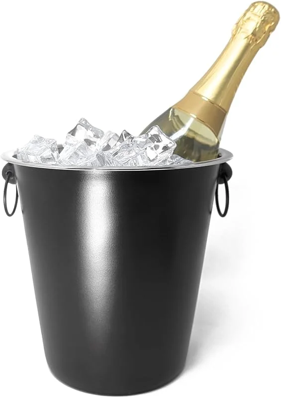 Visita la tienda de com-four com-four® Enfriadores de champán con asas, diseño negro elegante y suave — Vino y mesa festiva