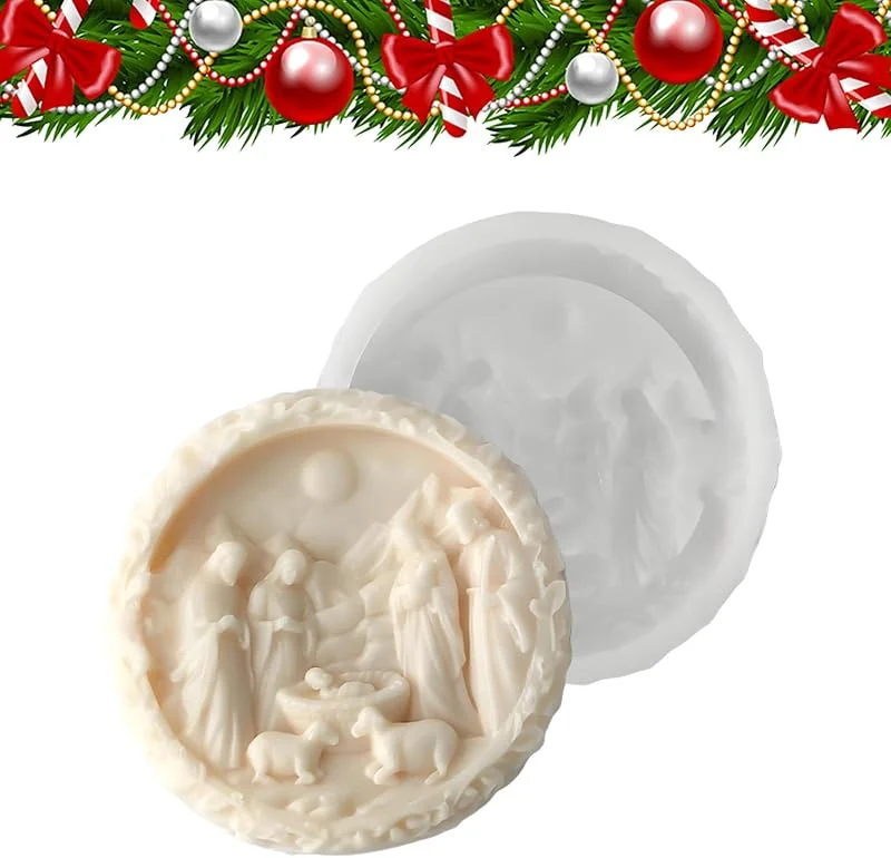 Generic Moldes para velas navideñas 3D pesebre de Navidad Jesús Centro de mesa — Cena a la luz de velas