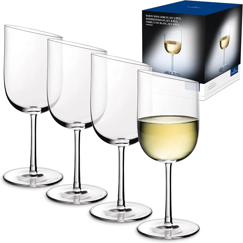 Villeroy & Boch – Newmoon Copa Vino Blanco Juego De 4 Claro, Apto Para Lavavajillas, Juego Copas De Vino, Set Copas Para Vino, Copas Vino Blanco, Vidrio De Cristal — Vino y mesa festiva