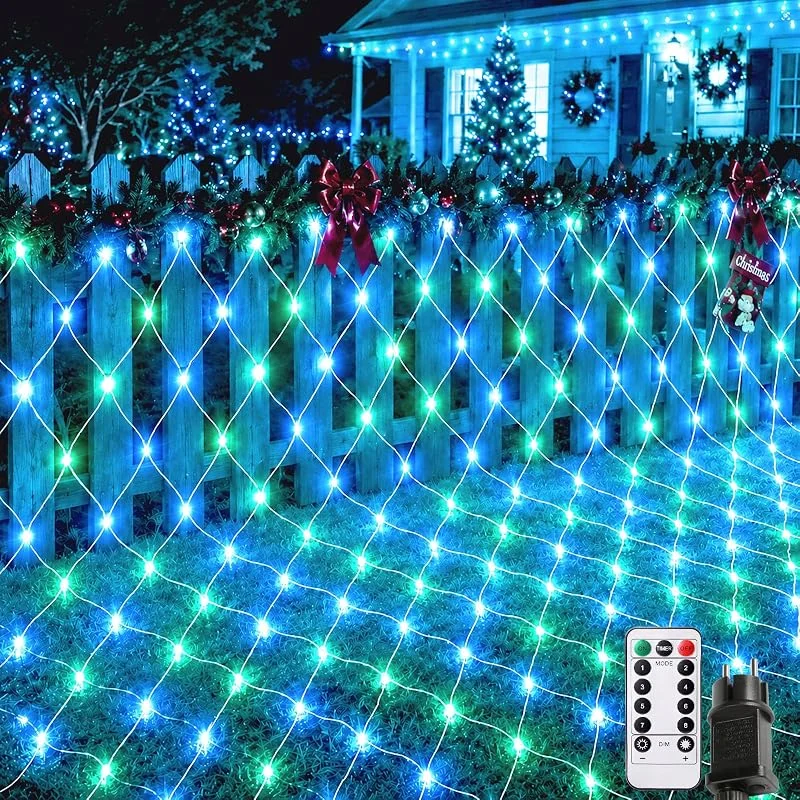 FZIFZI Luces de Navidad Exterior, 3x2m 208 LED Cortinas de Luces Navidad Exterior, 8 Modos Impermeable Decoración Cortinas Luz navidad Exteriores, con Función de Memoria, Fiestas, Bodas, Jardín, Ventana