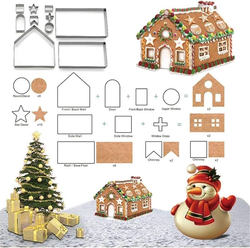 FantasyDay Cortadores de Galletas de 430 Acero Inoxidable, FantasyDay Juego de 10 Navidad Diversas Formas Moldes Galletas Cookie Cutter Reposteria Utensilios para Pasteles, Pastel, Fondant, Galletas y Donas — Hogar y cocina