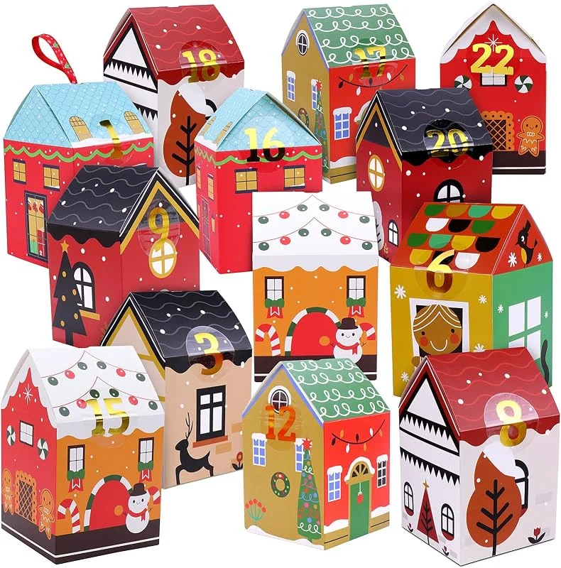 Homgaty Calendario de Adviento para rellenar, Homgaty 24 calendarios de Adviento, bolsas con 24 pegatinas de números y cintas de 5 m, para manualidades, casas y cajas de regalo para adultos hombres mujeres — Adviento y mesa