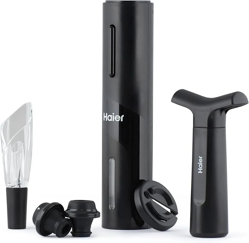 Visita la tienda de Haier Haier HAWUKit06 Set para Vino eléctrico recargable con USB, Negro — Vino y mesa festiva