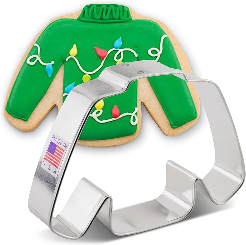 Visita la tienda de Ann Clark Cookie Cutters Ann Clark Cookie Cutters Cortador de galletas jersey de Navidad - 10, 8 cm - Acero fabricado en EE. UU. — Hogar y cocina