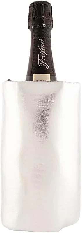 Visita la tienda de Koala (6 Unidades) Enfriador de Vino, Champagne, Cava, Navidad, Color Plata, Cinta Antideslizamiento, 4 Capas Anticondensación, Gel 12 Compartimentos — Vino y mesa festiva