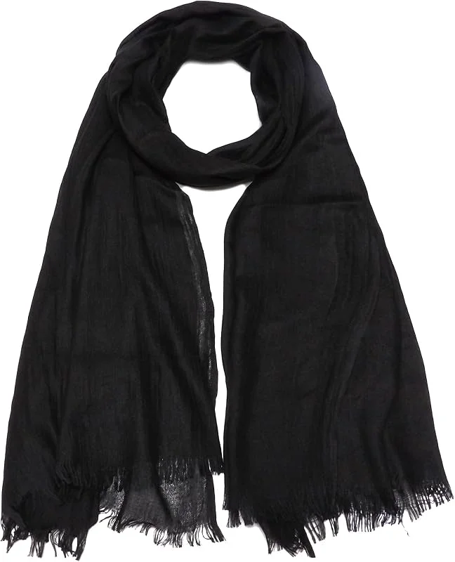 Gragengs Women Summer Scarfs Cotton Lightweight Large Long Gauze Shawl Beach Wrap Plain 7543 — Ropa Navidad