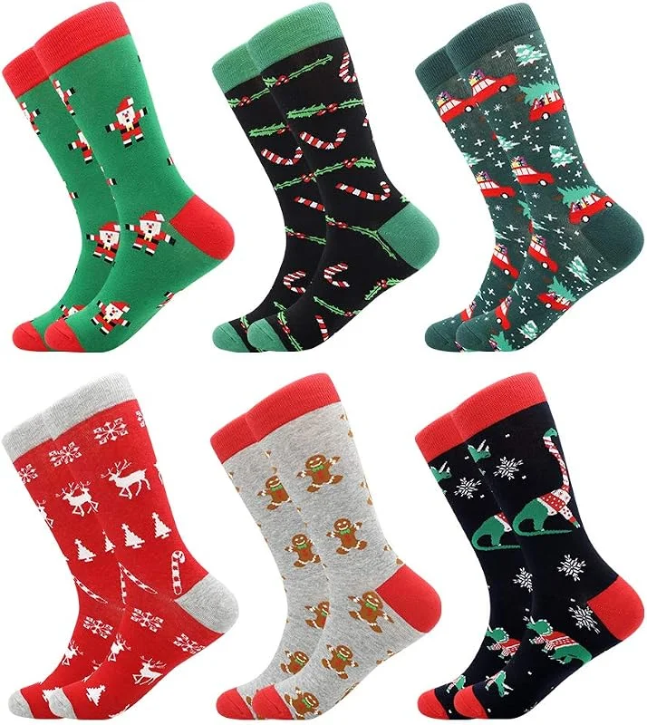 Visita la tienda de BONANGEL BONANGEL Calcetines Funky para Hombre, Calcetines Navideños Hombre 39-46 — Decoracion Navidad