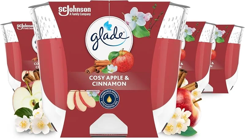 Visita la tienda de Glade Glade Vela perfumada de larga duración Cosy Apple & Cinnamon — Cena a la luz de velas