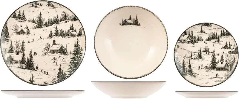 H&H Servizio tavola 18 pezzi White Silence in stoneware — Adviento y mesa