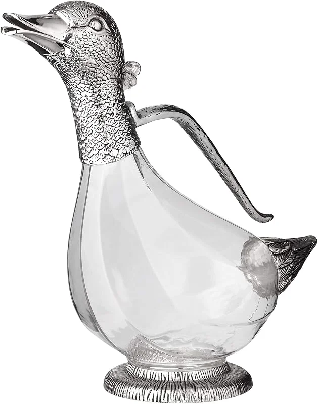 Visita la tienda de EDZARD EDZARD Decantador Pato Daisy (H 26 cm), elementos plateados — Vino y mesa festiva