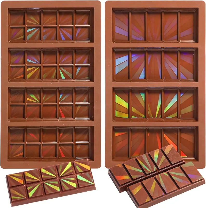 Webake Molde Silicona Bombones 2 Piezas Molde de Chocolatina Antiadherente Moldes para hornear de cocina para Trufas Gominolas Turrón Cubitos de Hielo — Hogar y cocina