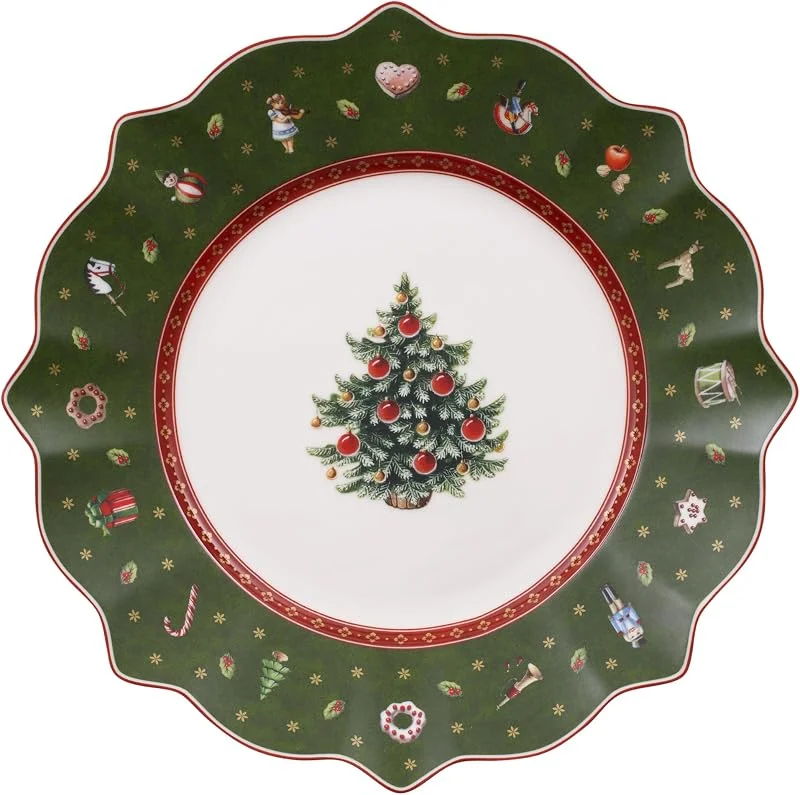 Villeroy & Boch – Toy's Delight Plato para Desayuno 24 cm Verde, Apto para Microondas, Plato para Postre, Vajilla Navidad Porcelana, Plato Pequeño, Navidad Mesa, Premium Porcelain — Adviento y mesa