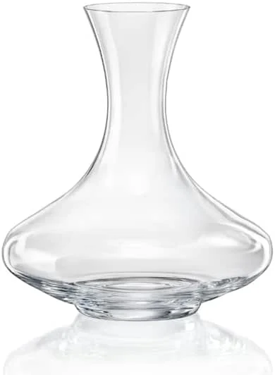 Crystalex Jarra de vino de cristal de 1, 2 litros, decantador de vino tinto y jarra de agua, transparente, fabricada en República Checa — Vino y mesa festiva