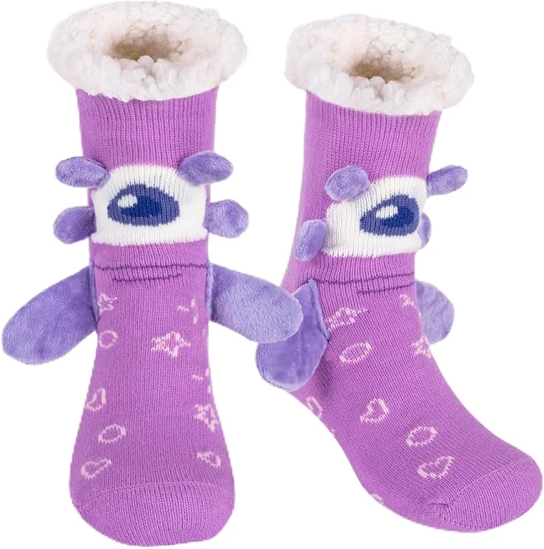 HERYEBING Calcetines Navidad Termicos Antideslizantes Mujer con Caja de regalo, Cálido Invierno Divertidos Pantuflas Andar por Casa — Decoracion Navidad
