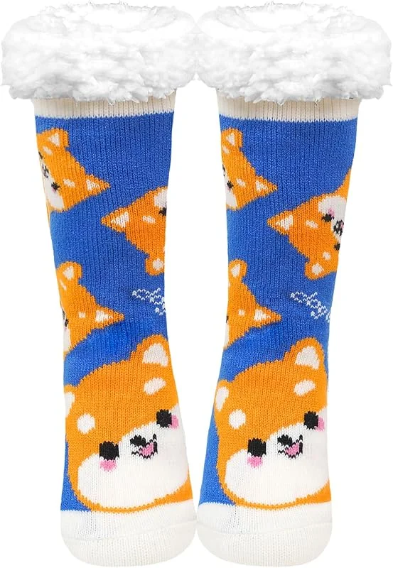 Visita la tienda de ZFSOCK Calcetines Antideslizantes Zapatillas Mujer: Invierno Suaves Térmicos Gruesos Calentar Divertidos Pantuflas Andar De Estar Por Casa Cumpleaños Navidad Graciosos Regalos Para Madres 1 Par 35-41 — Ropa Navidad