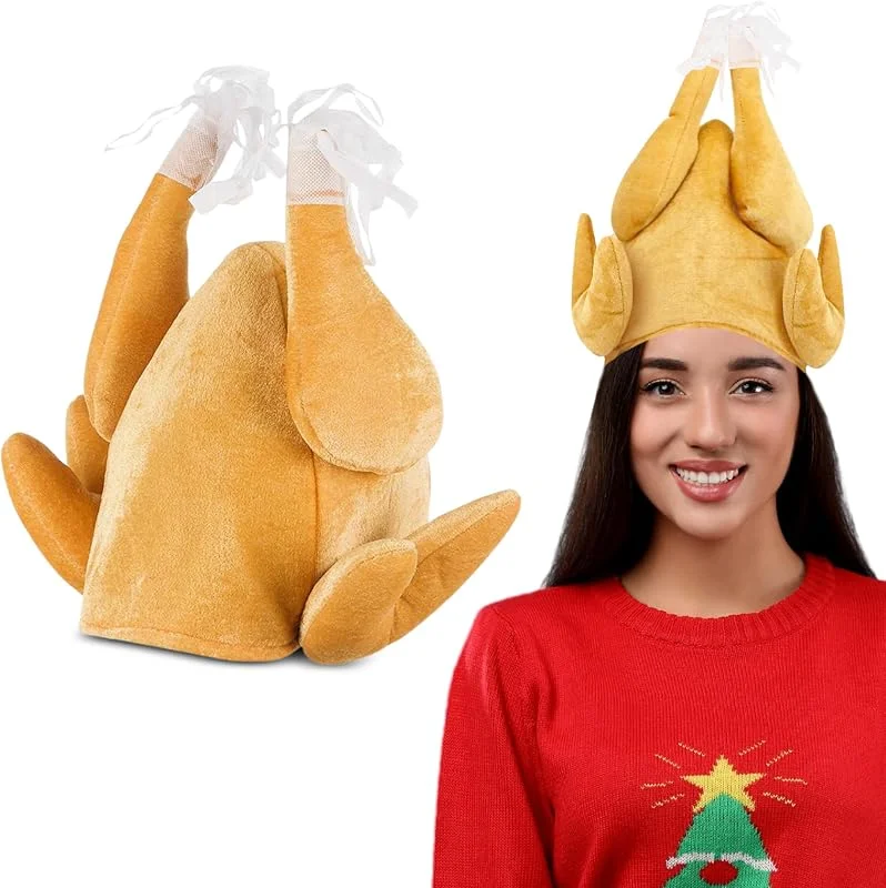 REDSTAR Gorro de Pavo Navidad Gracioso, Gorro Navideño Adulto con Muslos — Ropa Navidad