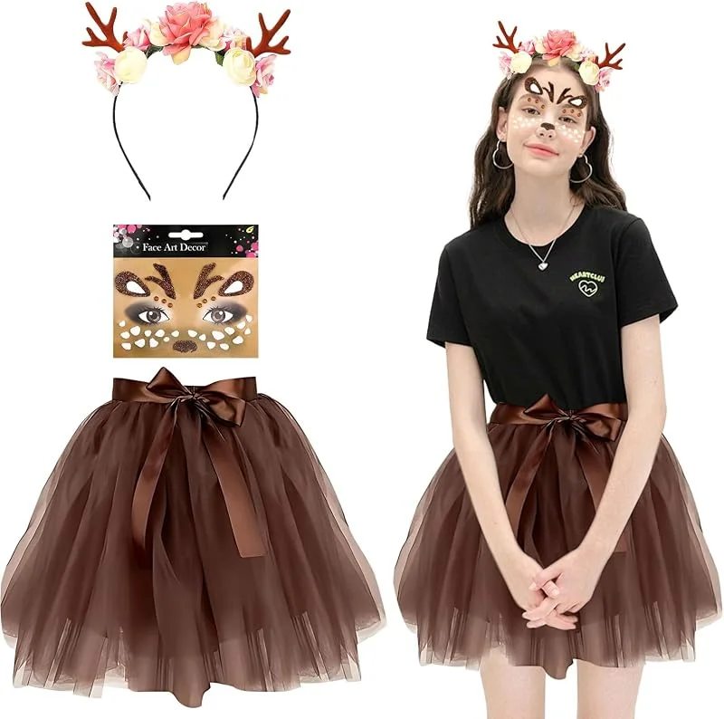 Hpbaggy Disfraz de cornamenta para mujer, disfraz de reno para mujer — Ropa Navidad