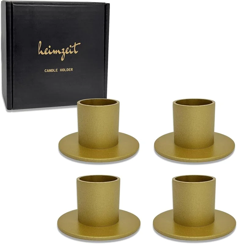 Visita la tienda de heimzeit Portavelas de Metal Ø22 mm, 4 Unidades Redondo, en Oro — Cena a la luz de velas