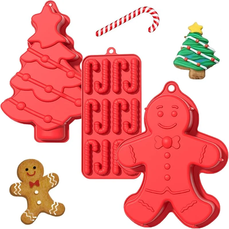 Visita la tienda de YXHZVON YXHZVON 3 Piezas Molde Silicona Navidad, Moldes De Silicon Chocolate, Molde Bombones para Chocolate, Bombones Decoraciones Navideñas(Rojo) — Hogar y cocina