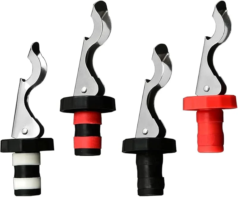 XHNFCU 4 Piezas Tapones Reutilizables para Botellas de Vino, Tapón de Botella de Bebida de Goma Expansible al Vacío, Tapa de Botella, Sellador de Botellas, Tapón de Champán a Prueba de Fugas (4 Colores) — Vino y mesa festiva