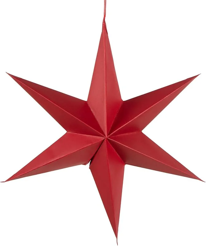Visita la tienda de Logbuch-Verlag Estrella de Navidad de papel, decoración de Navidad, decoración de puerta, estrella de papel, color rojo oscuro, decoración de ventana, 28 cm — Decoracion Navidad