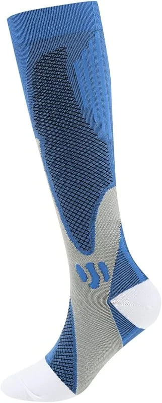 Generisch Medias de presión para hombre y mujer, para ciclismo, fútbol, correr, para actividades al aire libre, calcetines deportivos largos con tecnología de circulación — Ropa Navidad