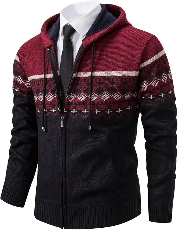 Visita la tienda de Shuanghao Hombre Jerséis-Suéter Punto-Chaqueta Cárdigan-Invierno Cardigan - Cuello Alto Sudaderas con Vestir Calienteita Grueso Forro de Pelusa Casual Suéter Jersey para Hombre Punto Otoño — Ropa Navidad