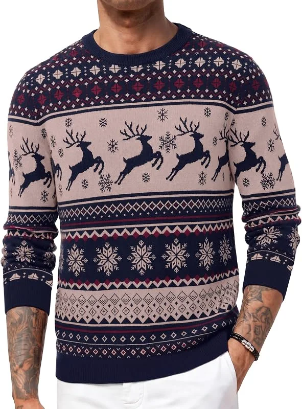 Visita la tienda de Crewhpo Jersey Navideño Hombre Suéter Cuello Redondo Invierno — Ropa Navidad