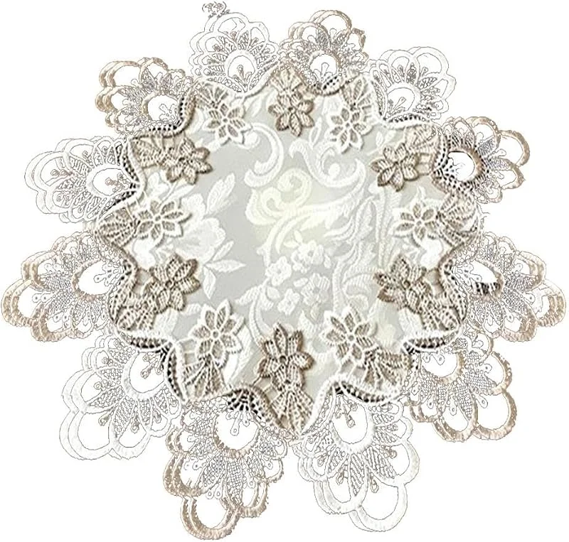 Generic Mantel moderno de encaje blanco soluble en agua con bordado hueco, mantel de bandera, mantel de comedor, té, boda, Navidad, decoración de tela, 6 manteles individuales, manteles individuales, tapete — Hogar y cocina