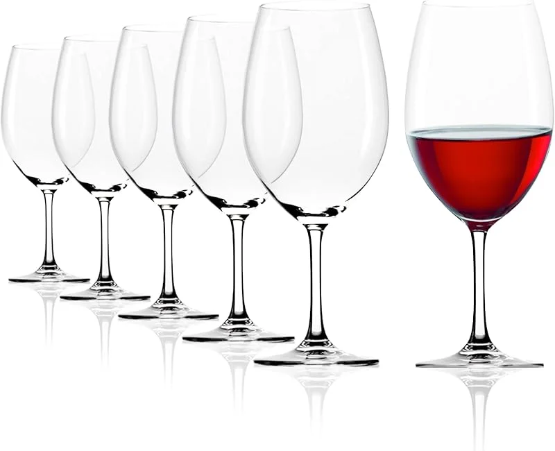Stölzle Lausitz Copas de Vino Bordeaux Classic Set de 6, 650 ml – Elegantes Copas de Cristal para Vinos Bordeaux – Diseño para Máxima Liberación de Aroma – Aptas para Lavavajillas & Hechas en Alemania — Vino y mesa festiva