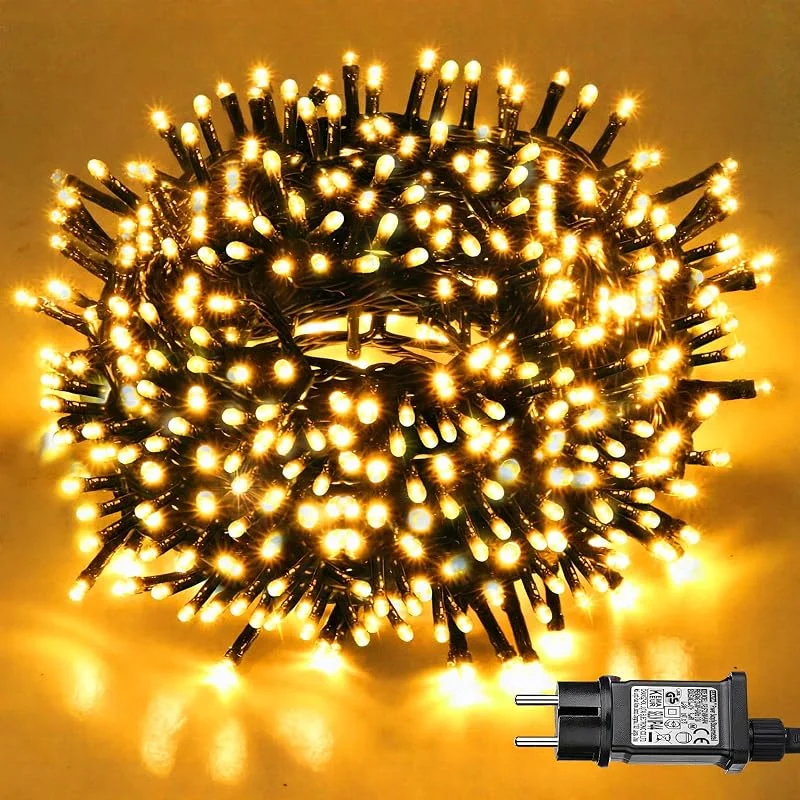 BOOPNEW Luces Navidad Exterior Interior Luces Arbol Navidad 20M Luces de Navidad Exterior Adornos Decoración Navidad para Arbol de Navidad Guirnalda Christmas Light, Impermeable con Función de Memoria
