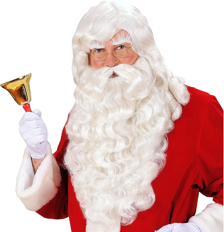 W WIDMANN MILANO Party Fashion - Peluca Papá Noel con barba, bigote y cejas, Nikolaus, Santa Claus, Navidad, fiesta temática, carnaval — Ropa Navidad