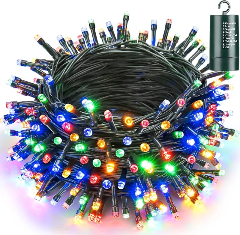 Visita la tienda de Joomer Joomer Guirnalda Luces Navidad Exterior Pilas 20M 200 LED Multicolor