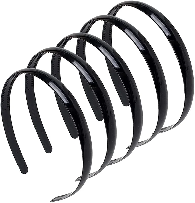 Androxeda 5 Piezas Diadema Plástico Diademas Diadema de Plástico Delgada con Dientes Diademas Flacas de Plástico DIY 10 mm de Ancho — Ropa Navidad