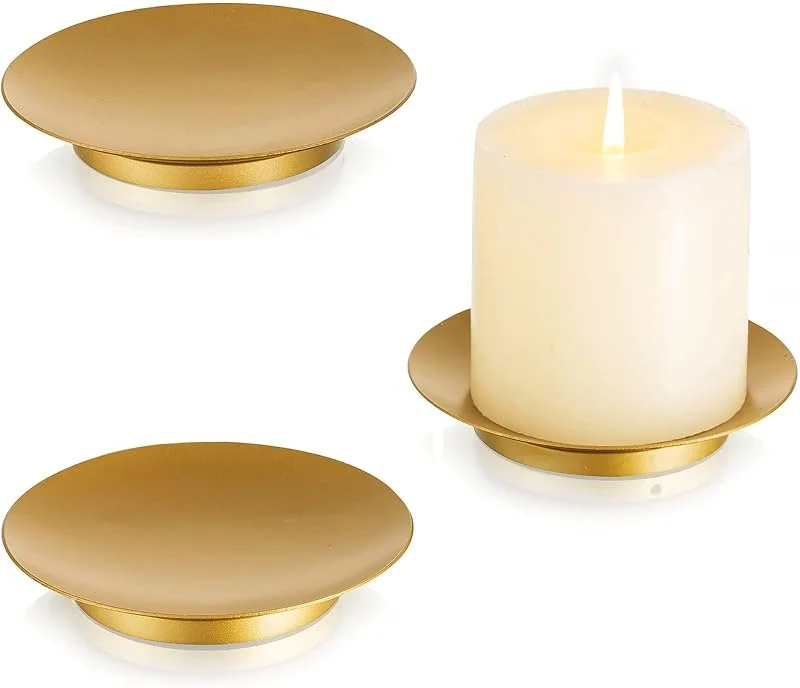 Visita la tienda de Inweder Candelabros para Velas de Columna: 10, 8cm Porta Velas Oro, 3 Pcs — Adviento y mesa