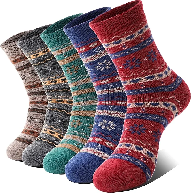 EBMORE Calcetines Termicos Mujer de Lana Merino para Invierno Deporte — Ropa Navidad
