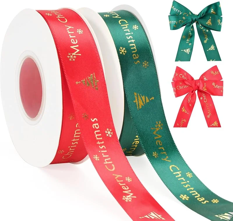 Visita la tienda de G2PLUS G2PLUS 2 Rollos Cinta Navideña, 25mmx22m Cinta Regalo Roja y Verde — Envoltorio regalo