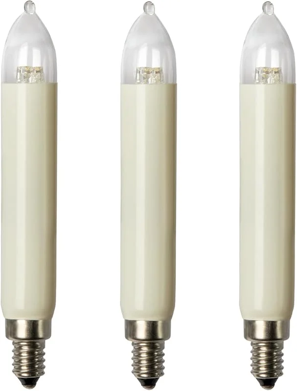 Visita la tienda de Hellum Hellum Velas de repuesto para arco flotante, 2 unidades, 8 – 55 V, 0, 5 W, para árbol de Navidad, velas, cadenas de luces interiores con 4 – 30 focos, bombillas para arco 8 – 55 V, 0, 1-0, 5W, E10 — Luces Navidad